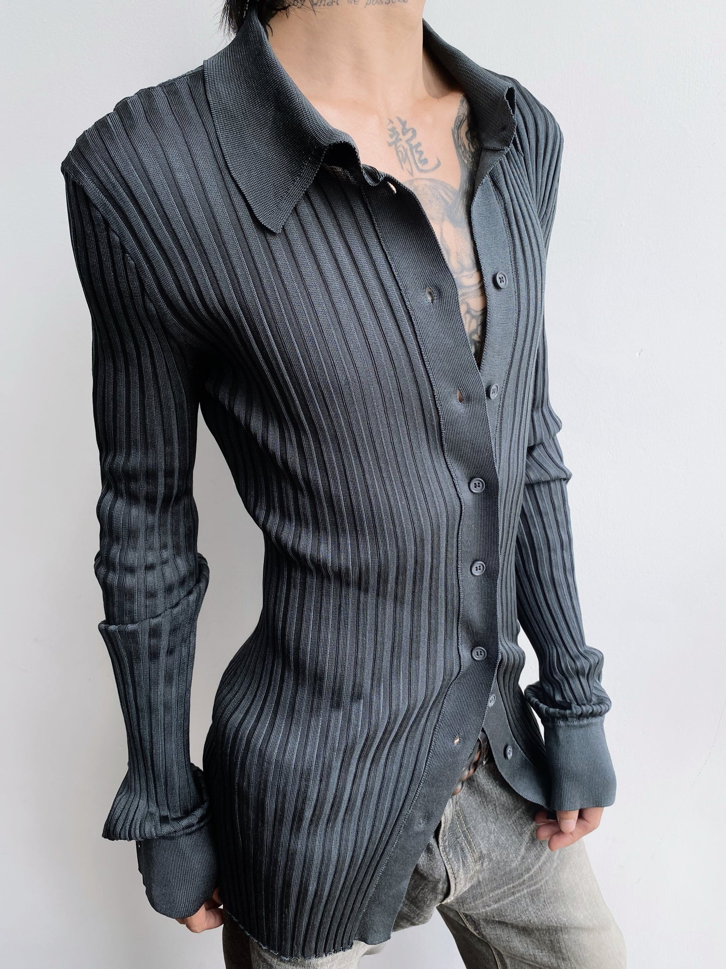 Bottega Veneta Spring/Summer 2020 — Silk Ribbet Slim Fit Shirt.