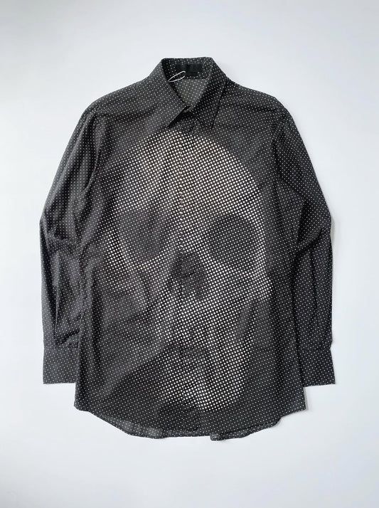 ALEXANDER MCQUEEN SS2011 SKULL PRINT POLKADOTS SHIRT.
