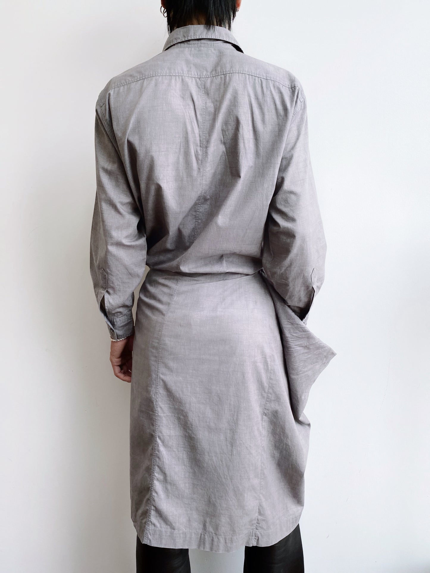 Dries Van Noten – Shirt Dress with Transformable Draping.