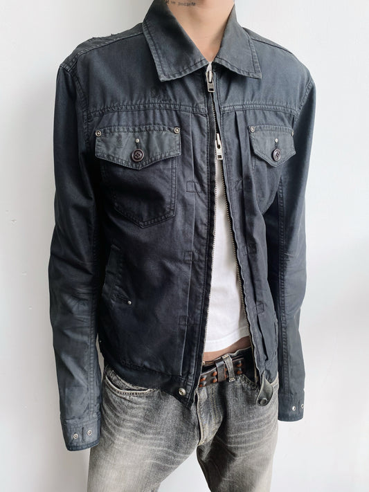 2000s Diesel – 2Way Zip Devastated Jacket.