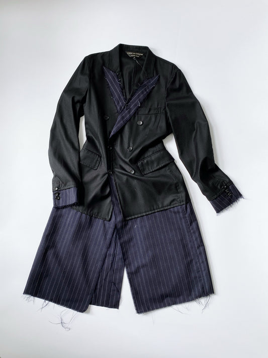 COMME DES GARCONS HOMME PLUS SS2016 DOCKING STRIPE LINES COAT.