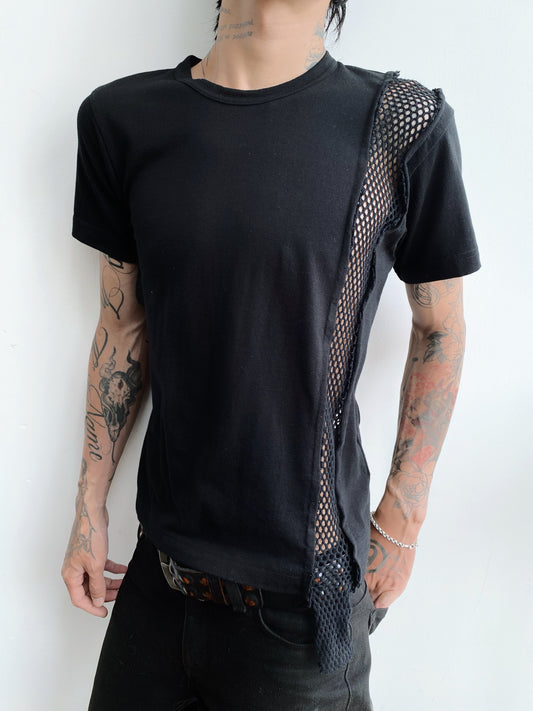 Comme des Garçons SS2007 – Black Deconstructed Mesh T-Shirt.