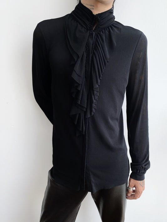 Vivienne Tam Sheer Ruffle Blouse.