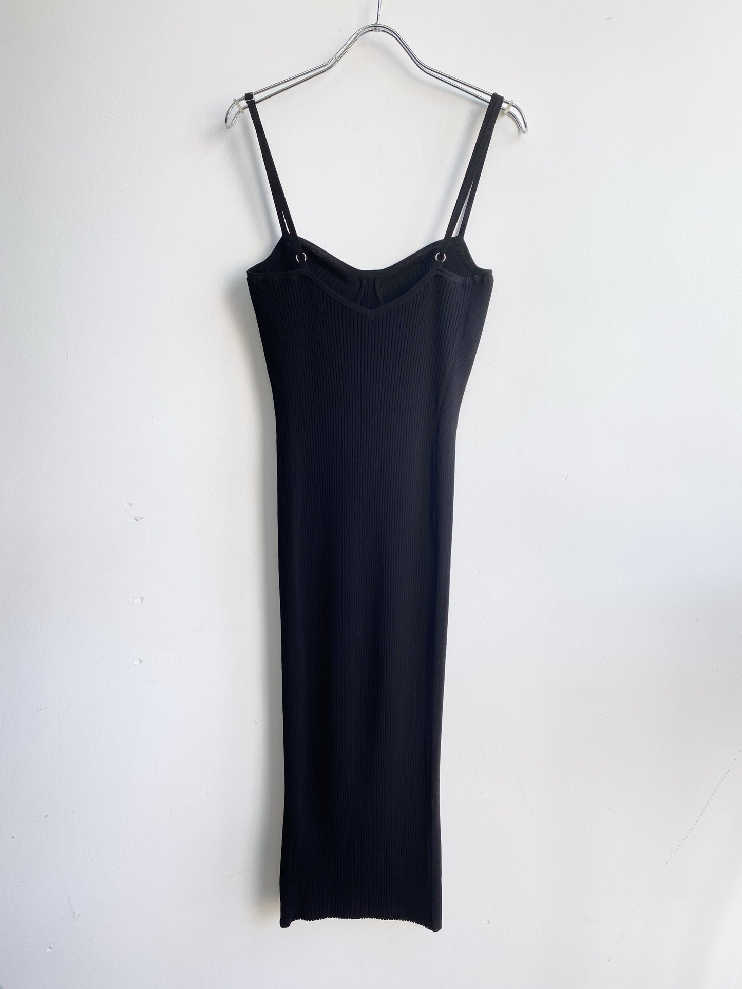 Helmut Lang ribbed knit bodycon dress.