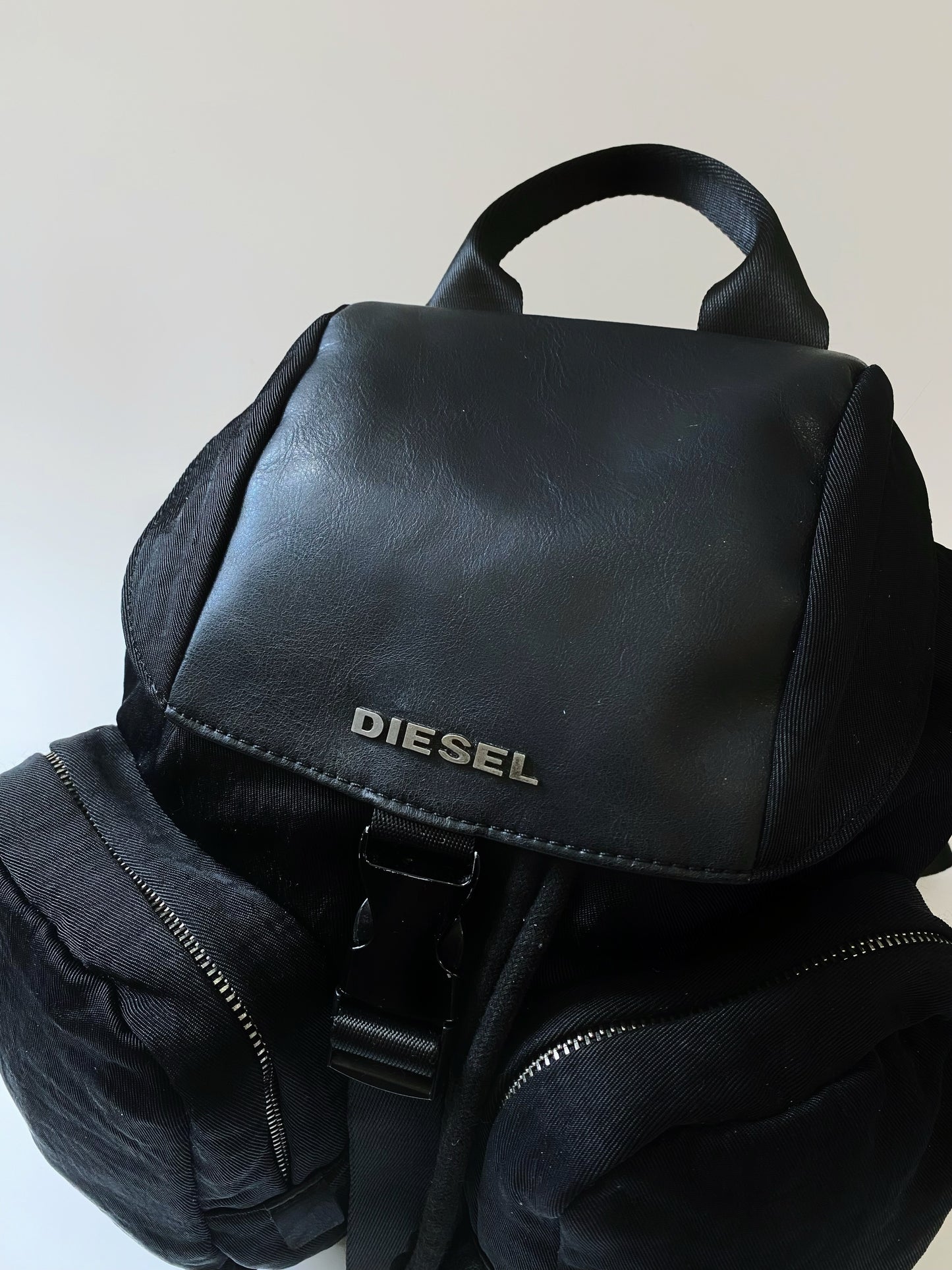 Diesel Leather — Trimmed Backpack.