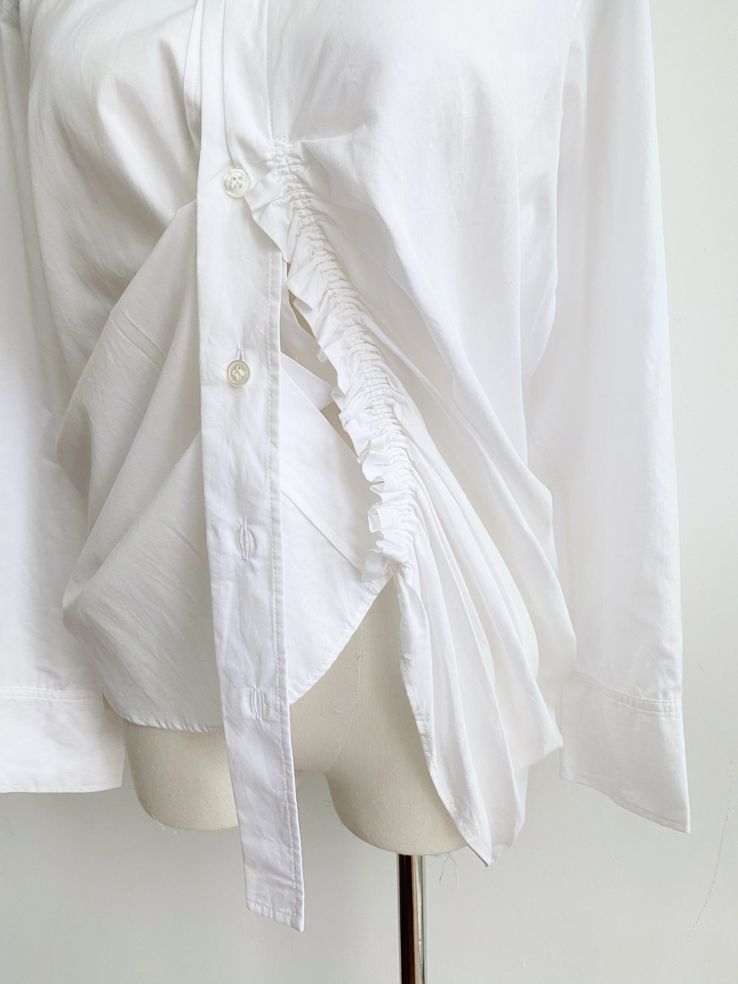 Yohji Yamamoto Y’s — White Asymmetric Shirt.