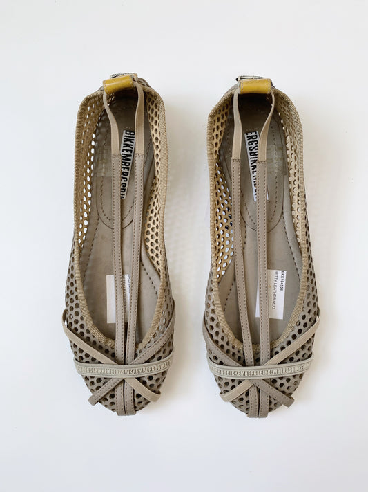 Dirk Bikkembergs Perforated Leather Ballet Flats.