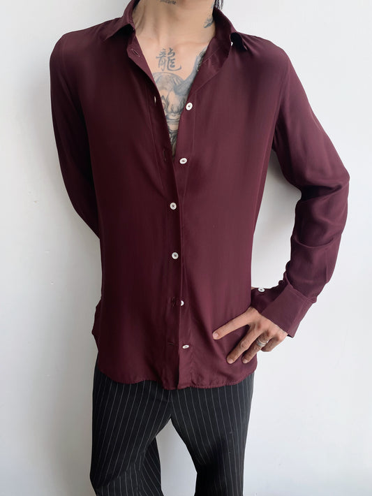 CELINE by Phoebe Philo – Mulberry Silk Shirt.