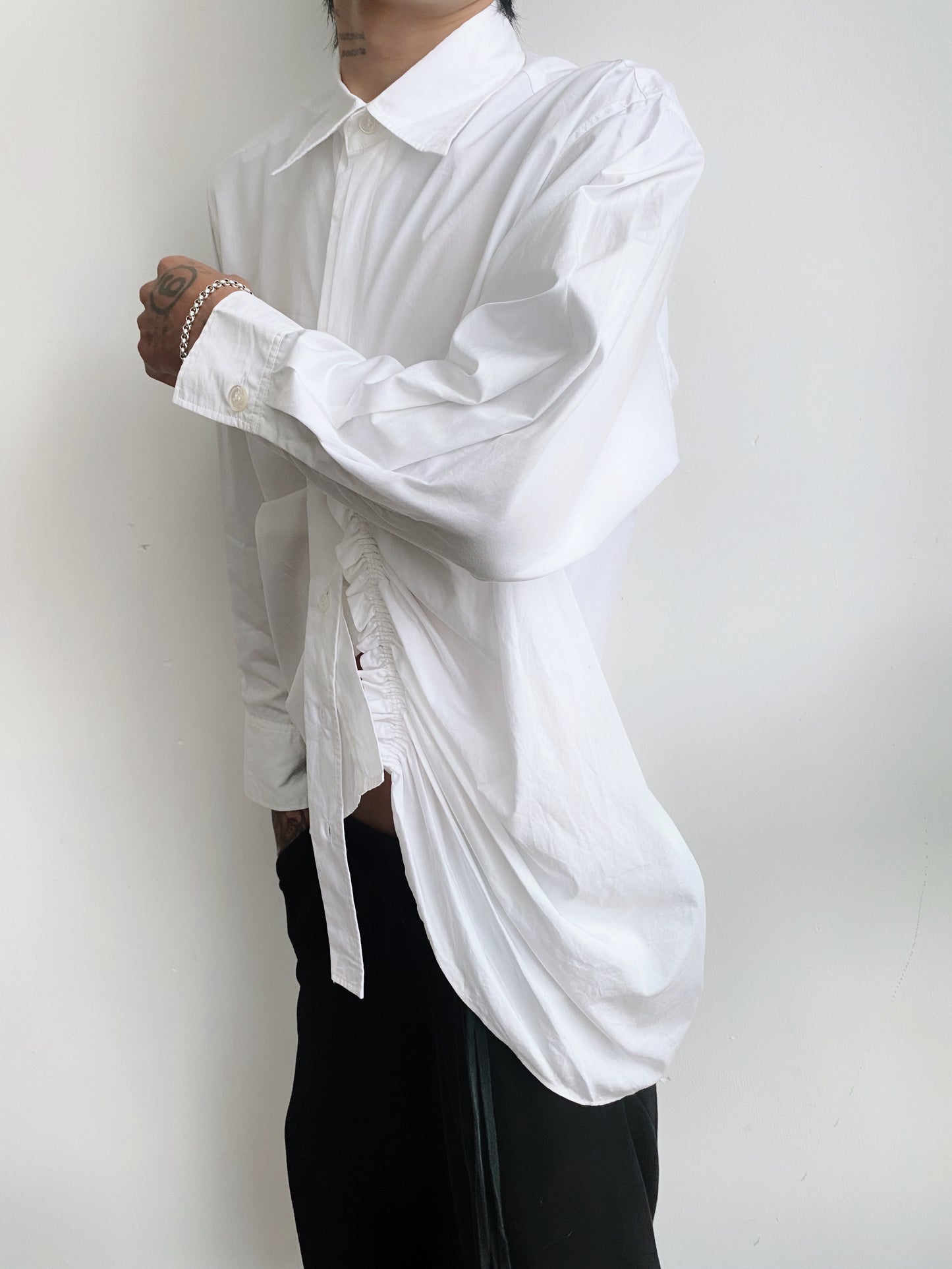 Yohji Yamamoto Y’s — White Asymmetric Shirt.