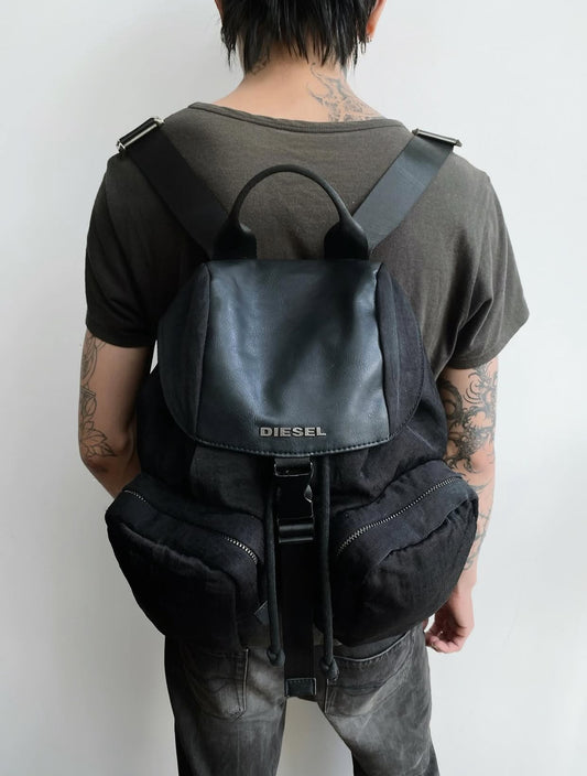 Diesel Leather — Trimmed Backpack.
