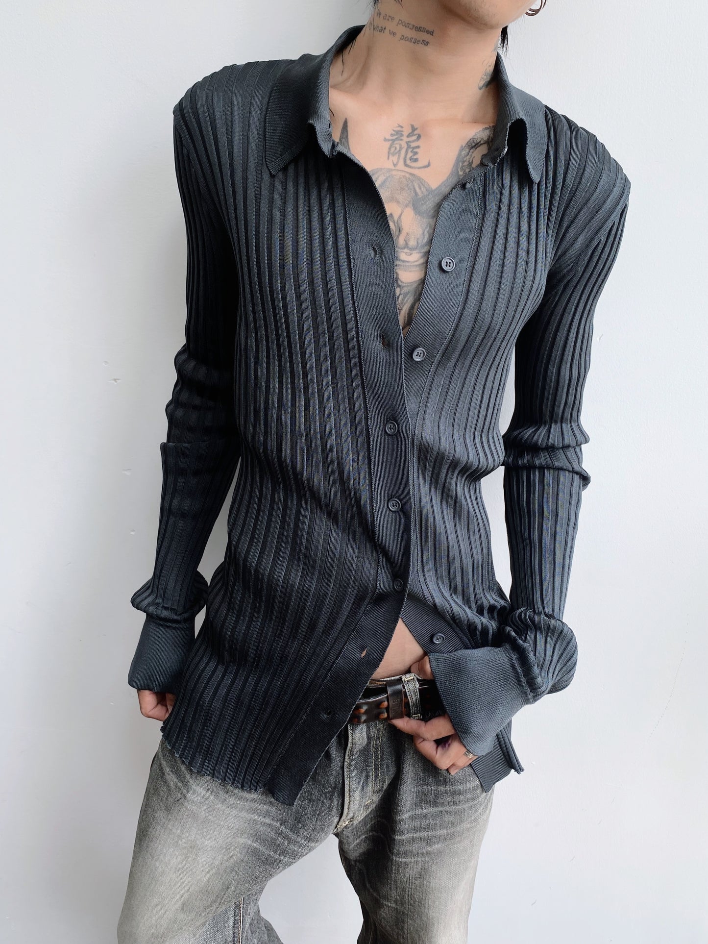 Bottega Veneta Spring/Summer 2020 — Silk Ribbet Slim Fit Shirt.