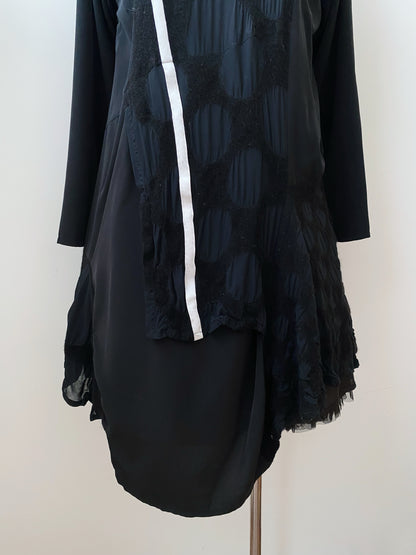Gomme – Asymmetrical Polka Dots Patchwork Dress.
