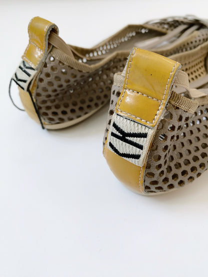 Dirk Bikkembergs Perforated Leather Ballet Flats.