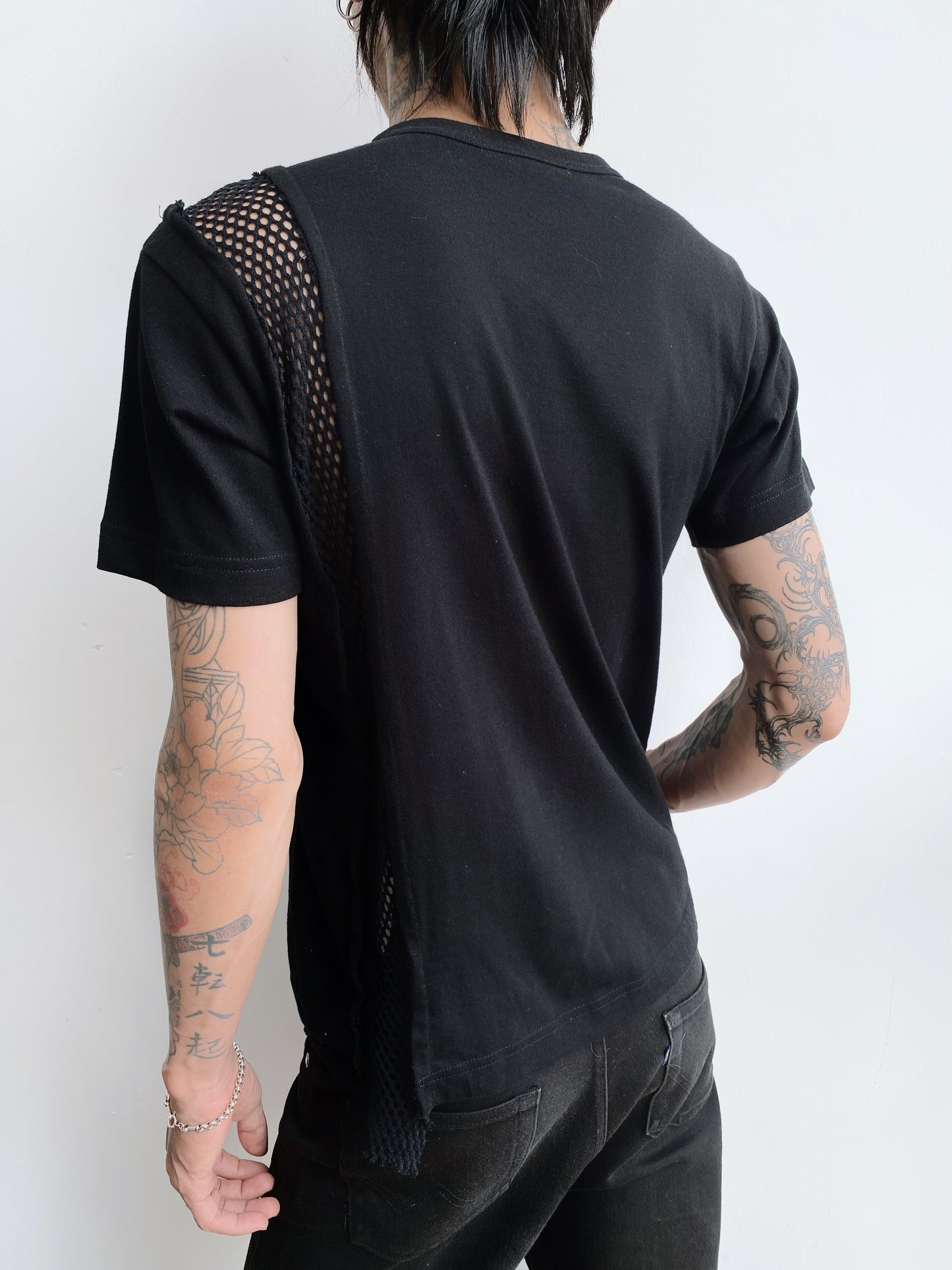Comme des Garçons SS2007 – Black Deconstructed Mesh T-Shirt.