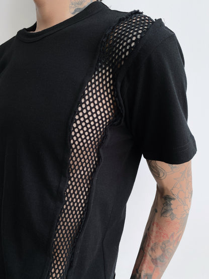 Comme des Garçons SS2007 – Black Deconstructed Mesh T-Shirt.