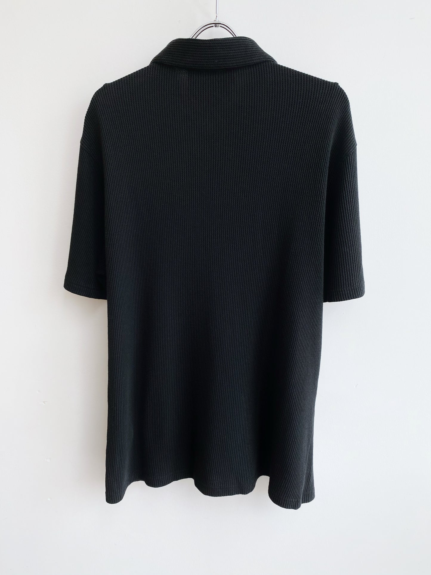 1990s Prada — Black Textured Polo.