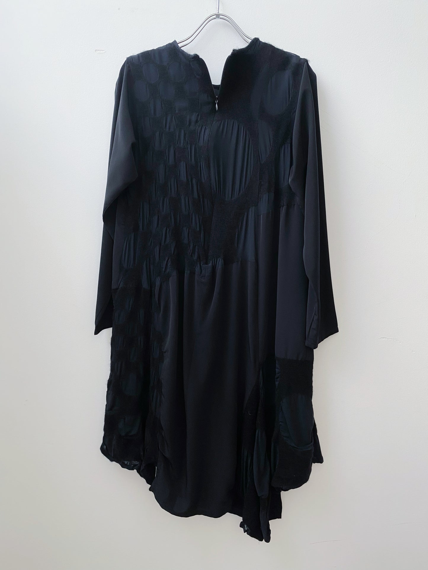 Gomme – Asymmetrical Polka Dots Patchwork Dress.