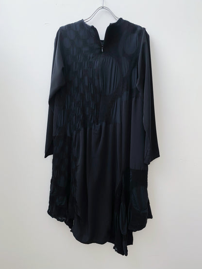 Gomme – Asymmetrical Polka Dots Patchwork Dress.