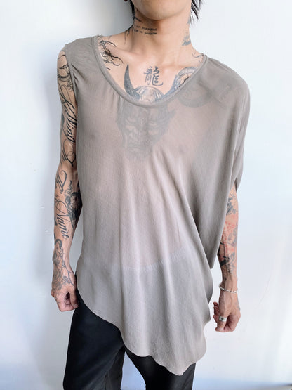 Helmut Lang — Asymmetrical Silk Blouse.