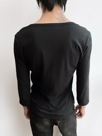 Vivienne Westwood SS2019 – Black Orb Logo Scoop Neck Top.