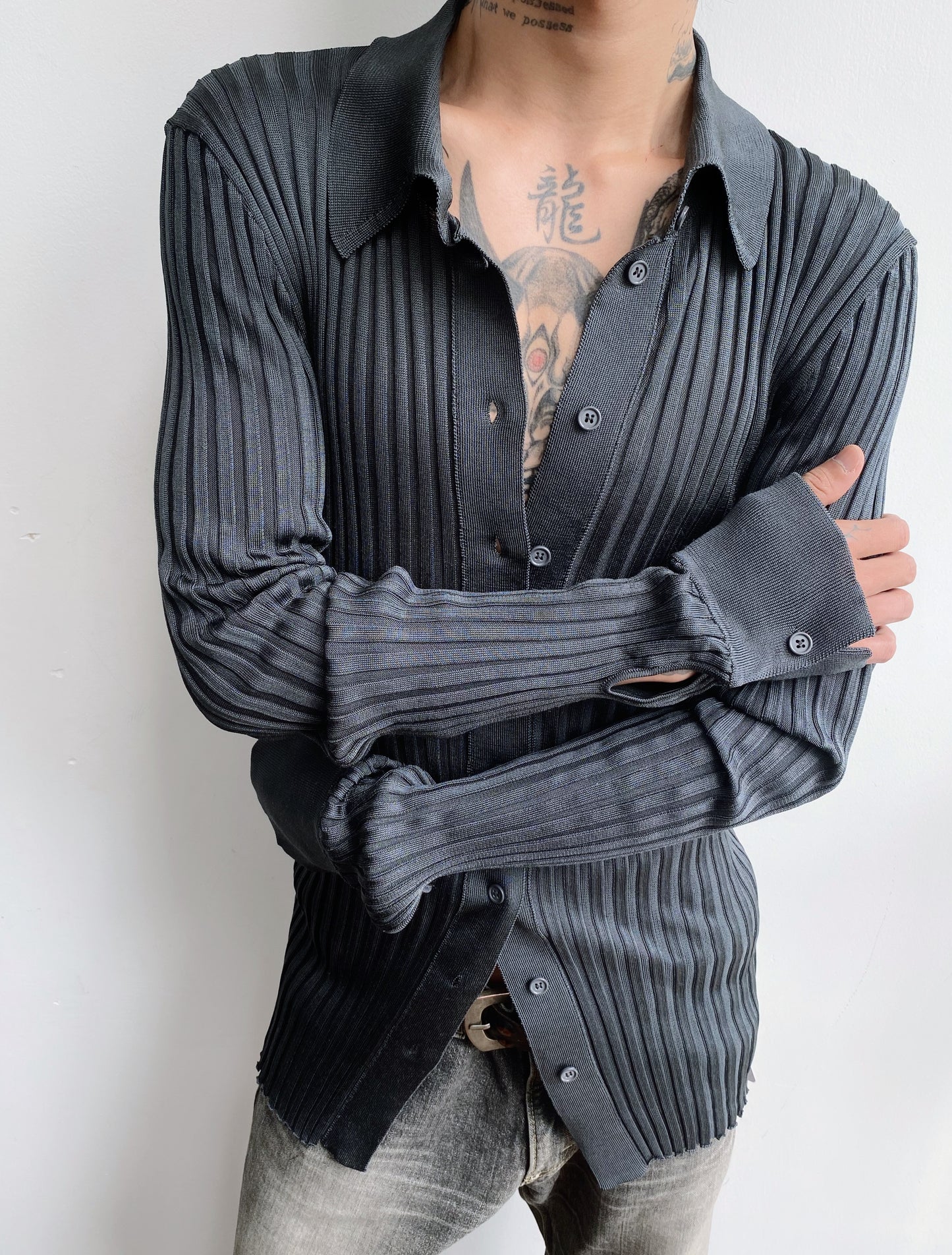 Bottega Veneta Spring/Summer 2020 — Silk Ribbet Slim Fit Shirt.