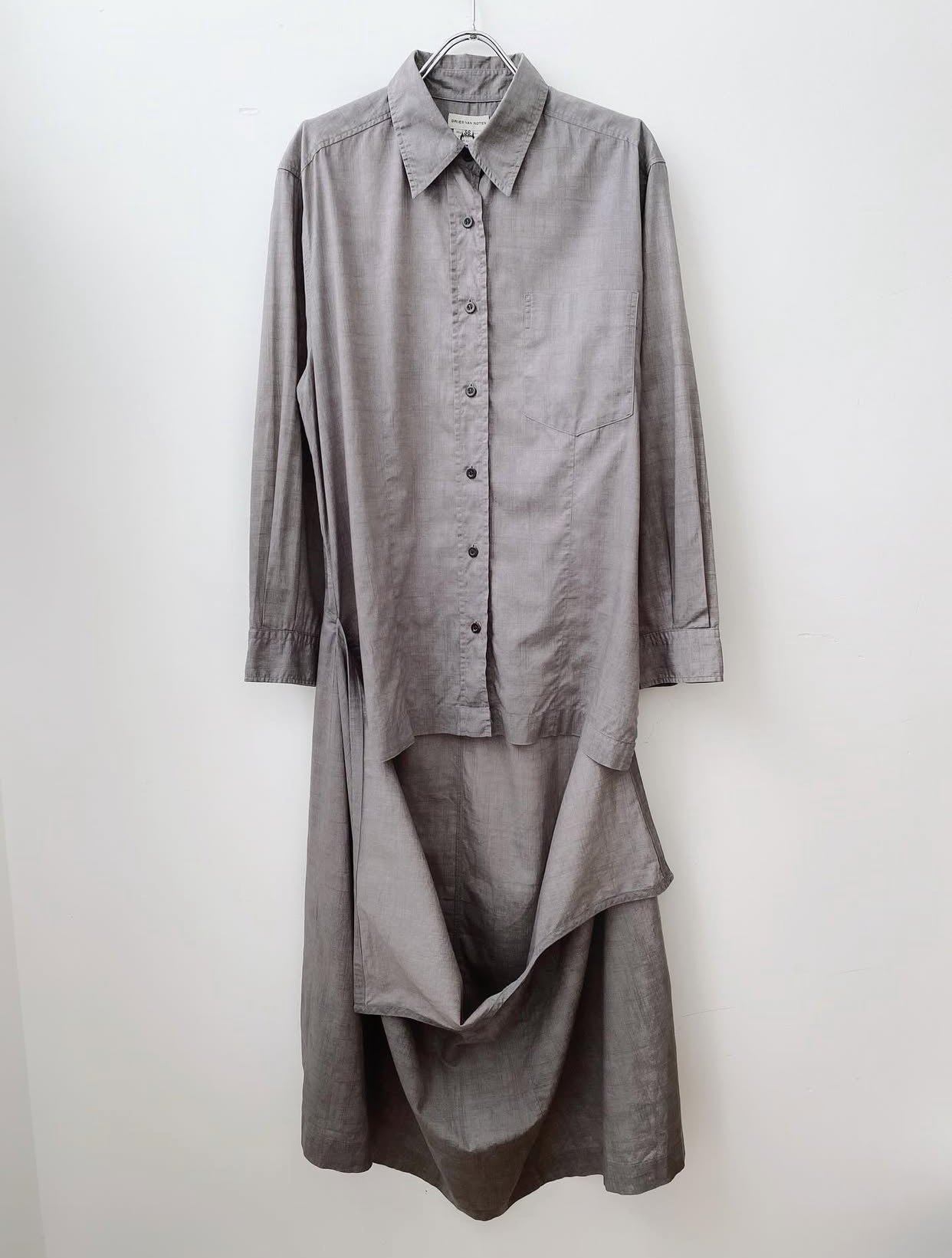 Dries Van Noten – Shirt Dress with Transformable Draping.