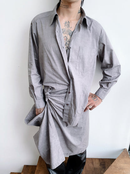 Dries Van Noten – Shirt Dress with Transformable Draping.
