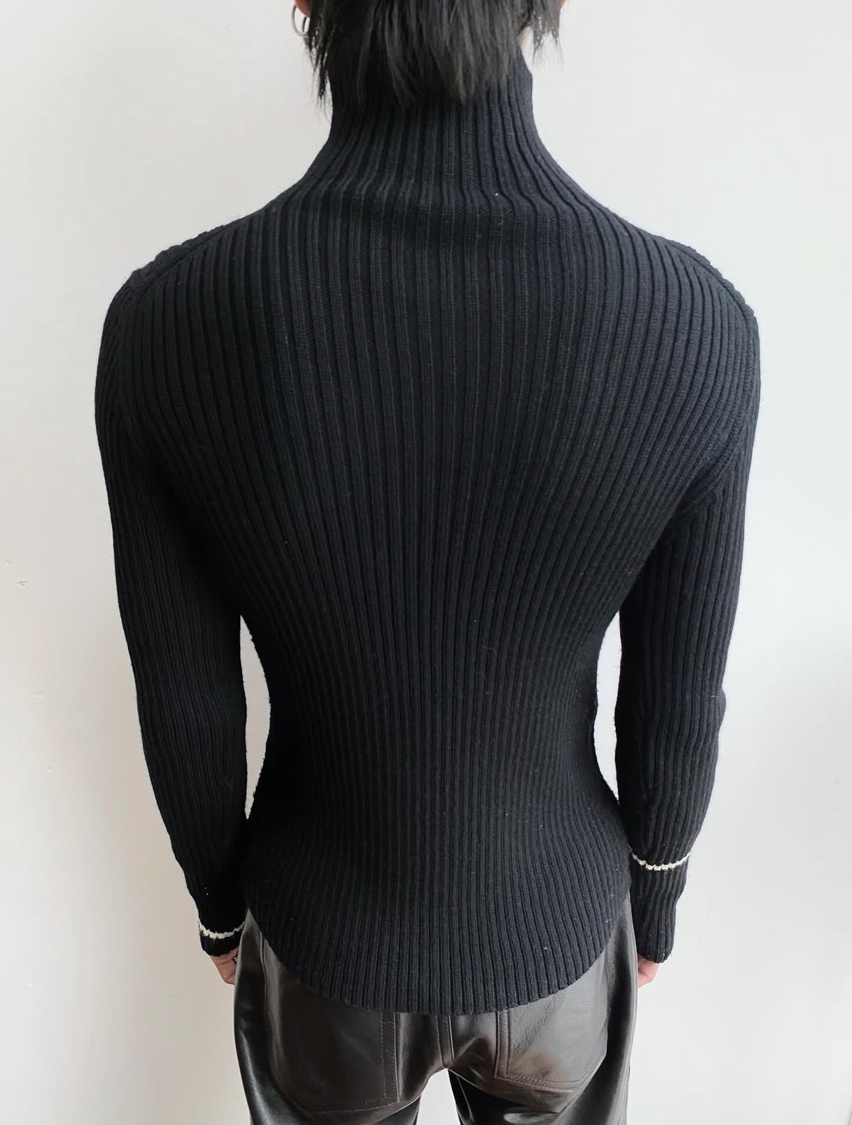 Yohji Yamamoto Y’s AW2023 – Black Ribbed Turtleneck Sweater