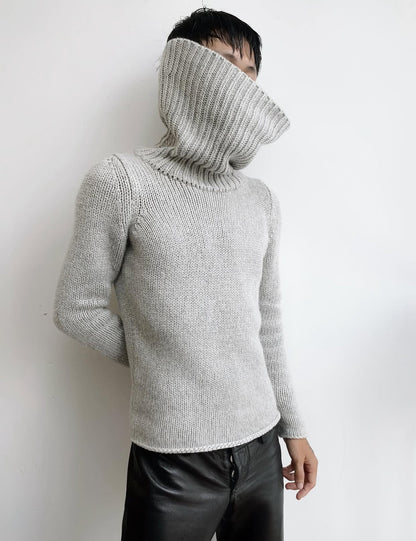 Helmut Lang – Chunky Knit High-Neck Sweater.