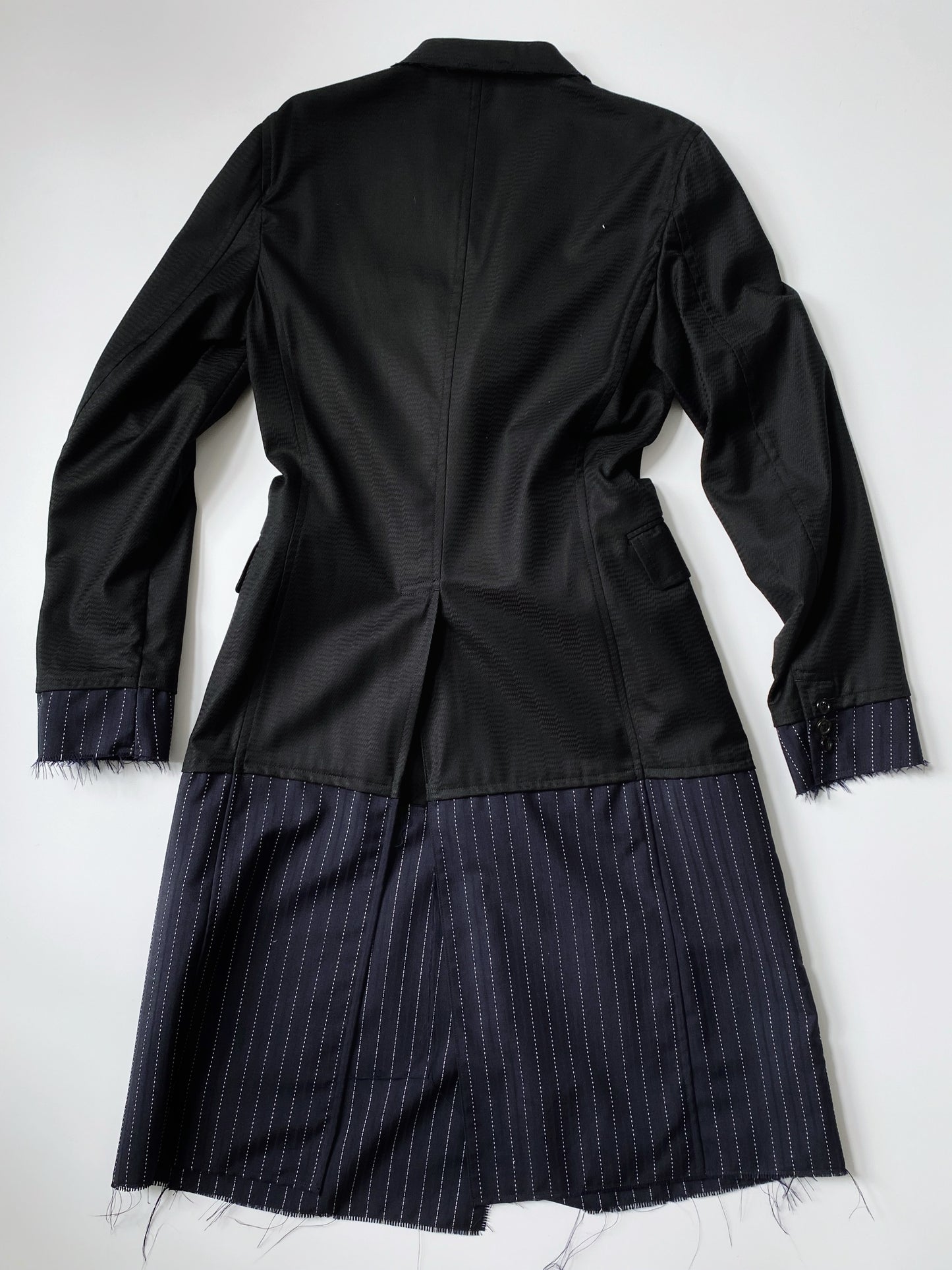COMME DES GARCONS HOMME PLUS SS2016 DOCKING STRIPE LINES COAT.