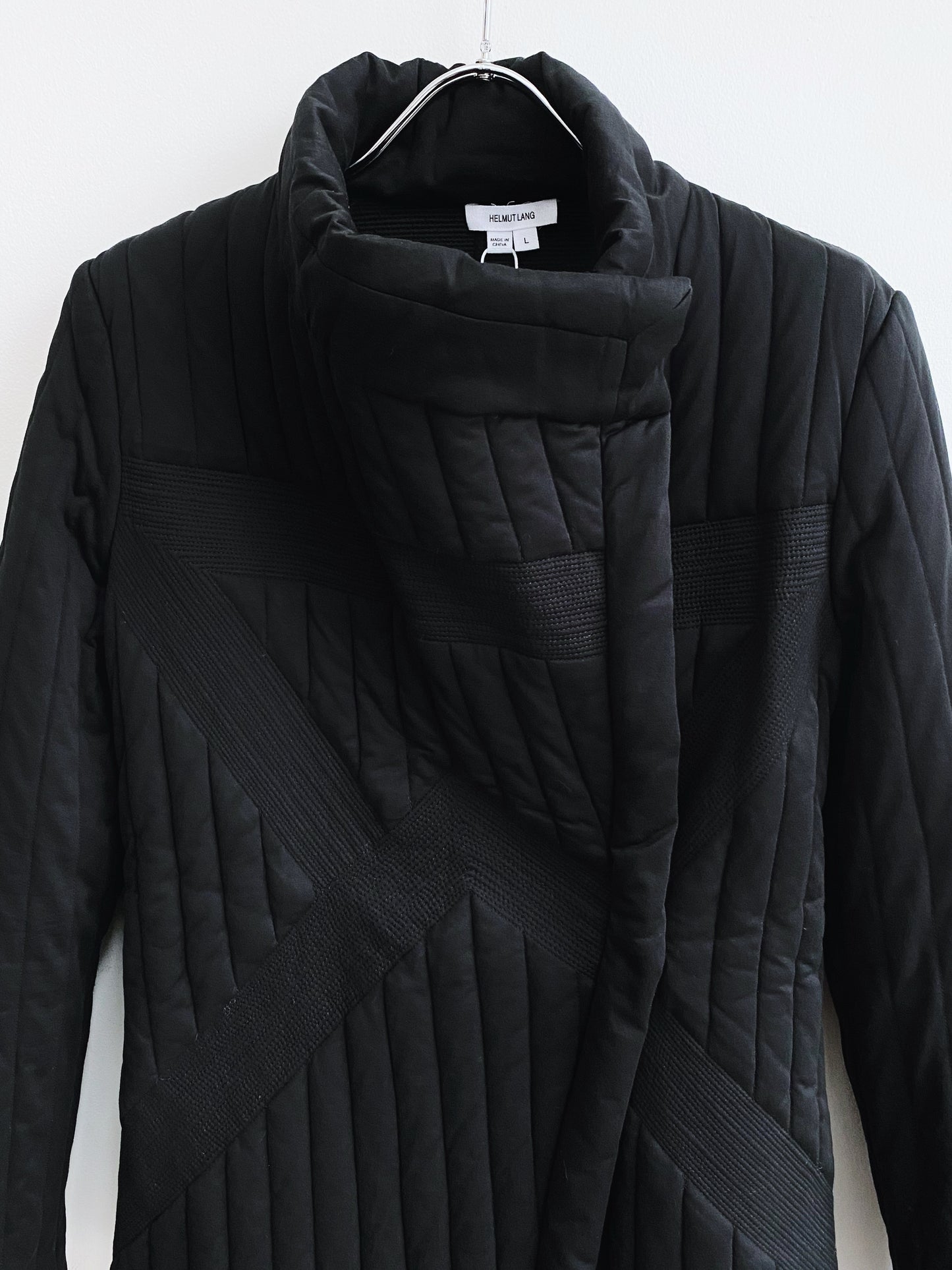 HELMUT LANG STRIPED PADDED JACKET.