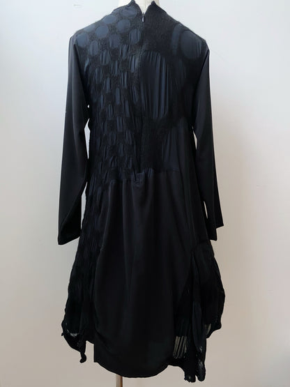 Gomme – Asymmetrical Polka Dots Patchwork Dress.