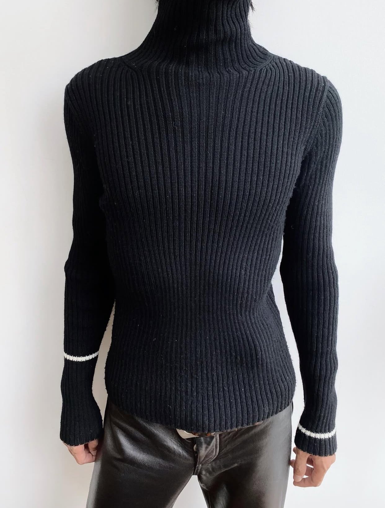 Yohji Yamamoto Y’s AW2023 – Black Ribbed Turtleneck Sweater