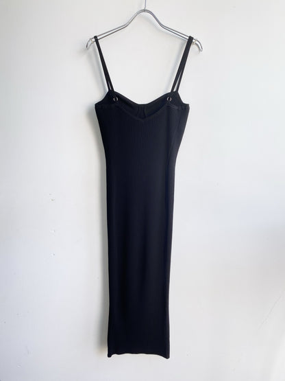 Helmut Lang ribbed knit bodycon dress.