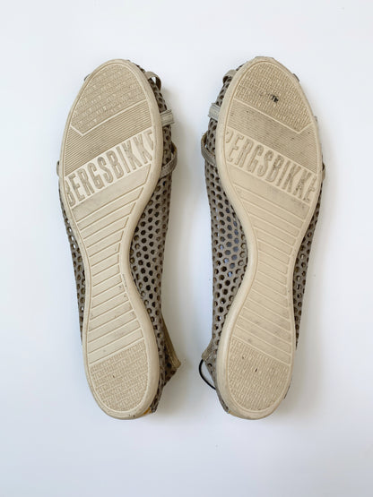 Dirk Bikkembergs Perforated Leather Ballet Flats.