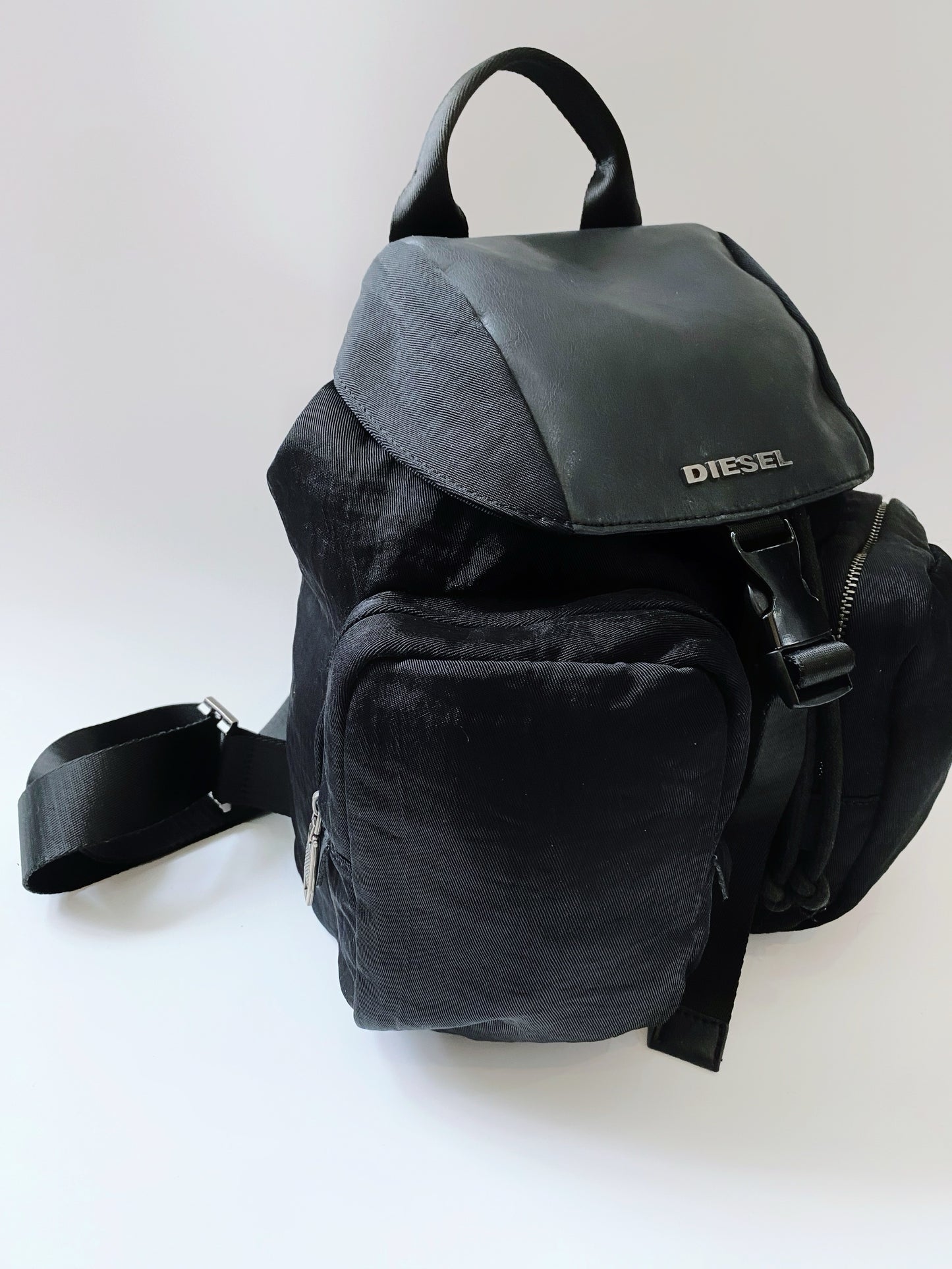 Diesel Leather — Trimmed Backpack.