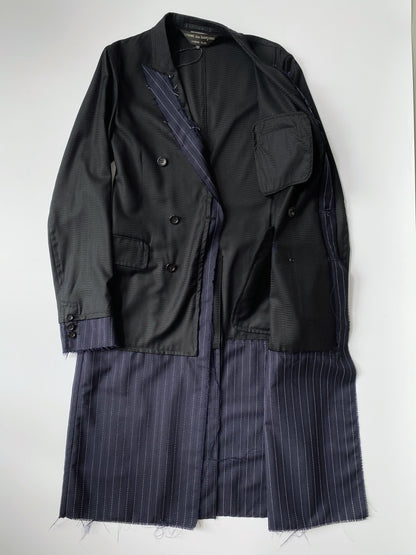 COMME DES GARCONS HOMME PLUS SS2016 DOCKING STRIPE LINES COAT.