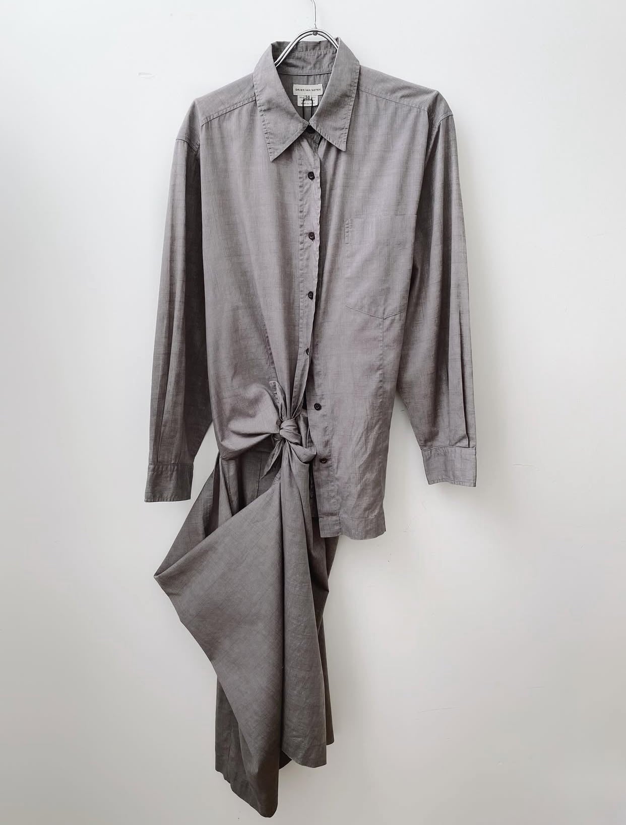 Dries Van Noten – Shirt Dress with Transformable Draping.