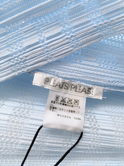 Issey Miyake Pleats Please Spring 2016 Blue Long Cardigan.