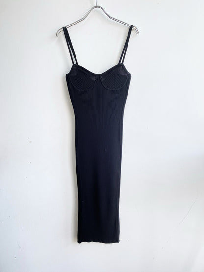 Helmut Lang ribbed knit bodycon dress.