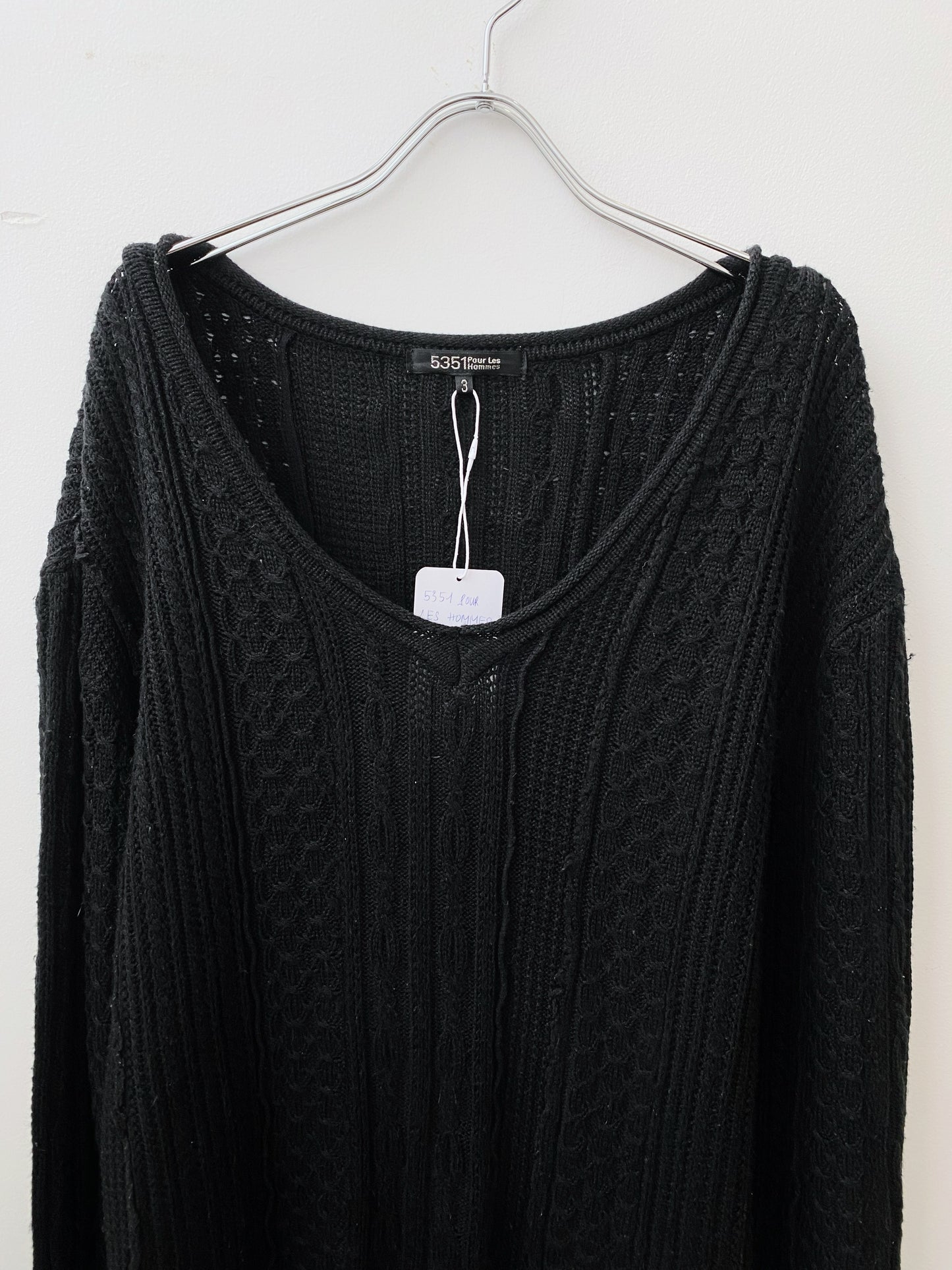2000s 5351 Pour Les Hommes — Handcrafted Patchwork Knit Long Sleeve.