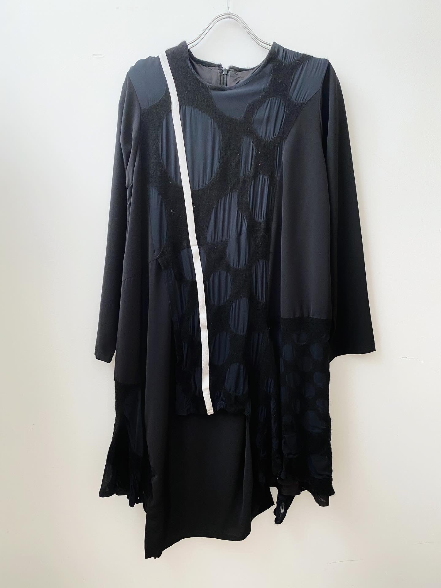 Gomme – Asymmetrical Polka Dots Patchwork Dress.