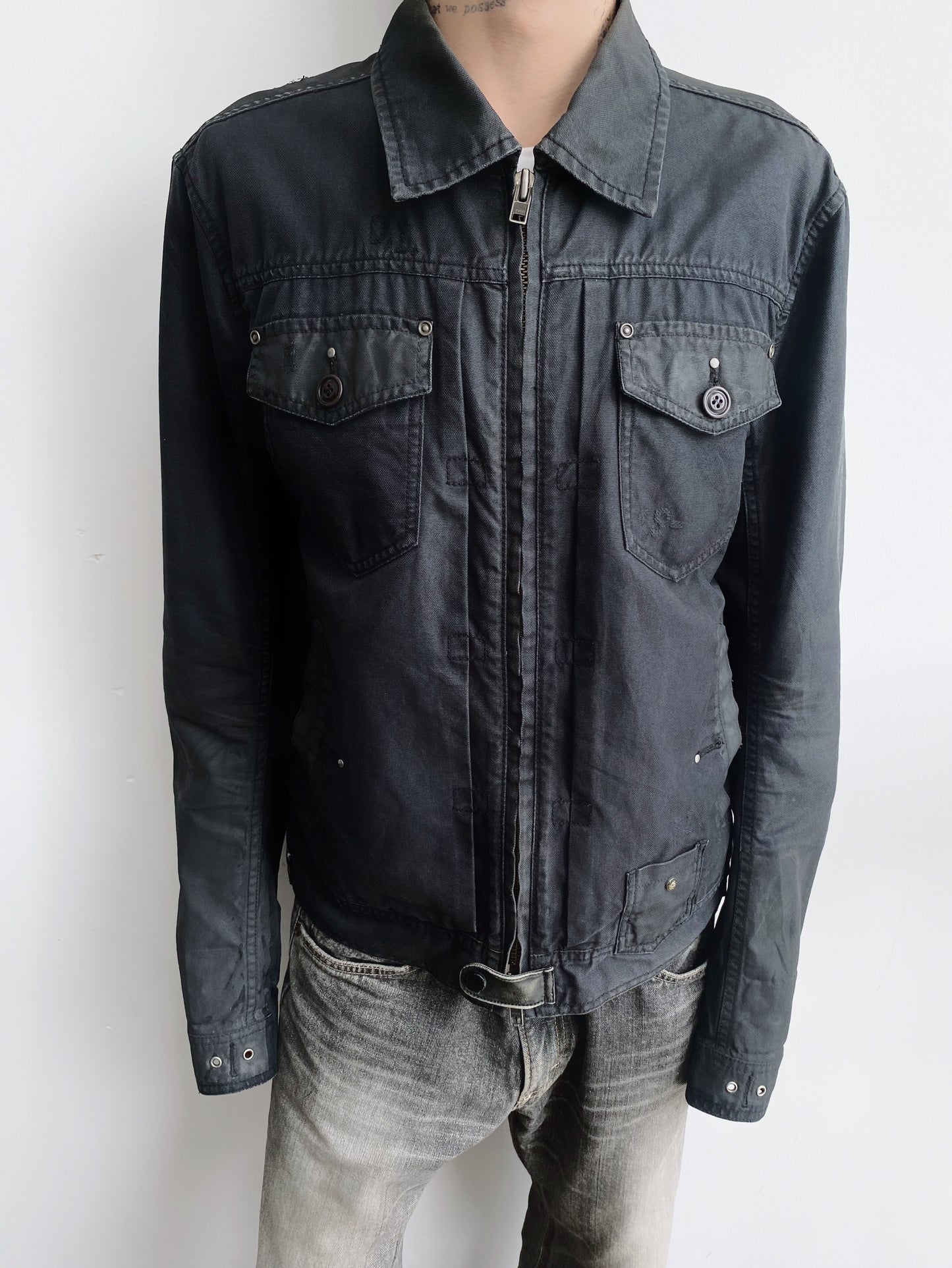 2000s Diesel – 2Way Zip Devastated Jacket.