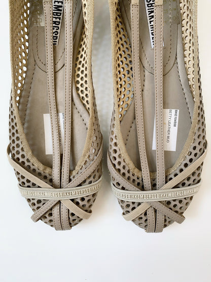 Dirk Bikkembergs Perforated Leather Ballet Flats.