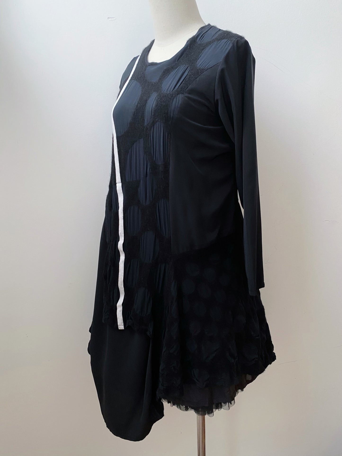 Gomme – Asymmetrical Polka Dots Patchwork Dress.