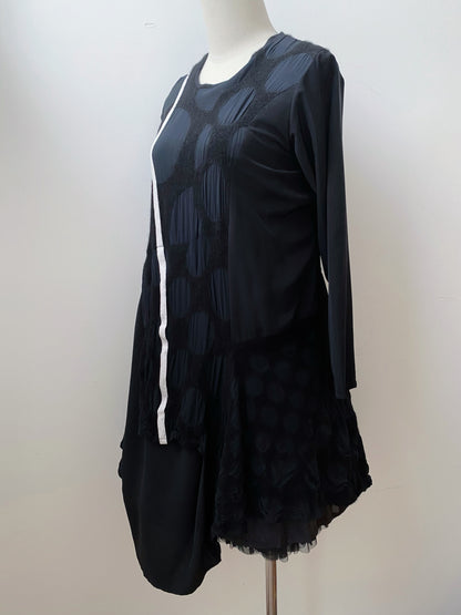 Gomme – Asymmetrical Polka Dots Patchwork Dress.
